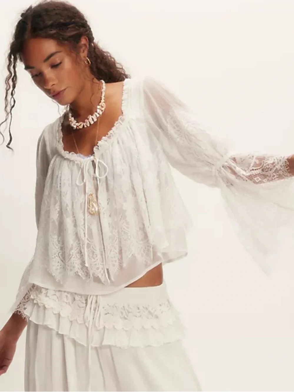 Free People Fairy Girl Lace Blouse